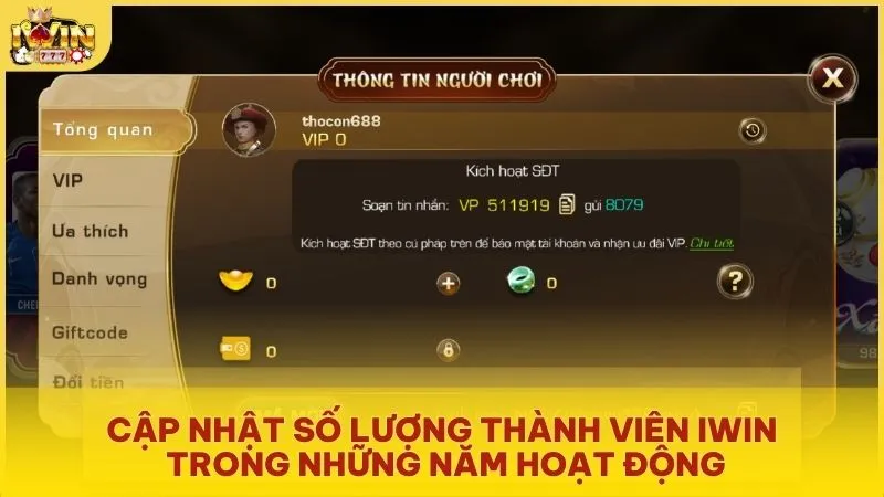 Cập nhật số lượng thành viên IWIN trong những năm hoạt động