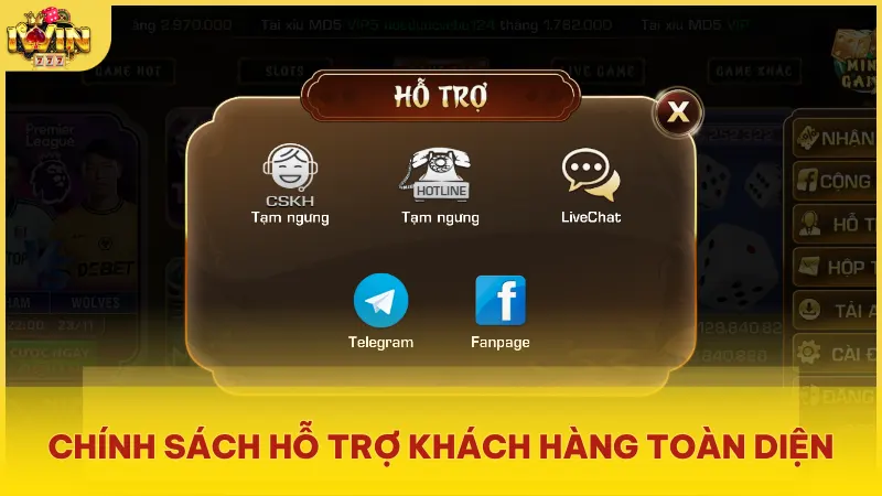 Chính sách hỗ trợ khách hàng toàn diện là một trong những yếu tố giữ chân game thủ của IWIN