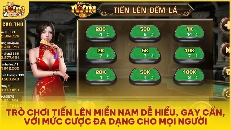Trò chơi Tiến Lên Miền Nam dễ hiểu, gay cấn, với mức cược đa dạng cho mọi người