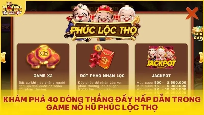 Khám phá 40 dòng thắng đầy hấp dẫn trong game nổ hũ Phúc Lộc Thọ