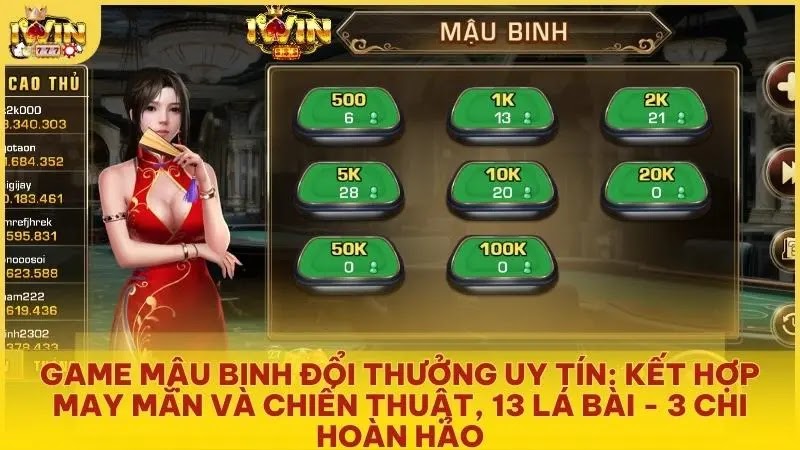 Game Mậu Binh đổi thưởng uy tín: kết hợp may mắn và chiến thuật, 13 lá bài - 3 chi hoàn hảo