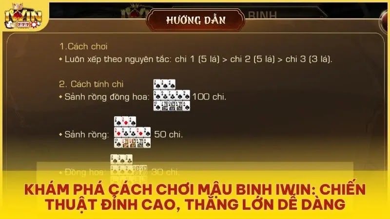 Khám phá cách chơi Mậu Binh iwin: chiến thuật đỉnh cao, thắng lớn dễ dàng