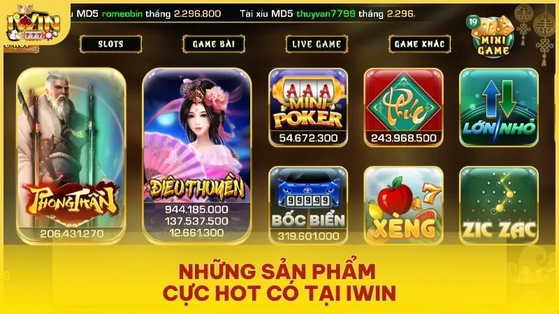 Những sản phẩm cực hot có tại Iwin